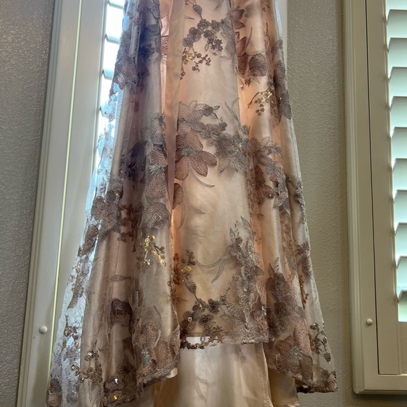 TAHARI Arthur S. Levine,  dress in size M color Rose Gold and cream background - Picture 5 of 16